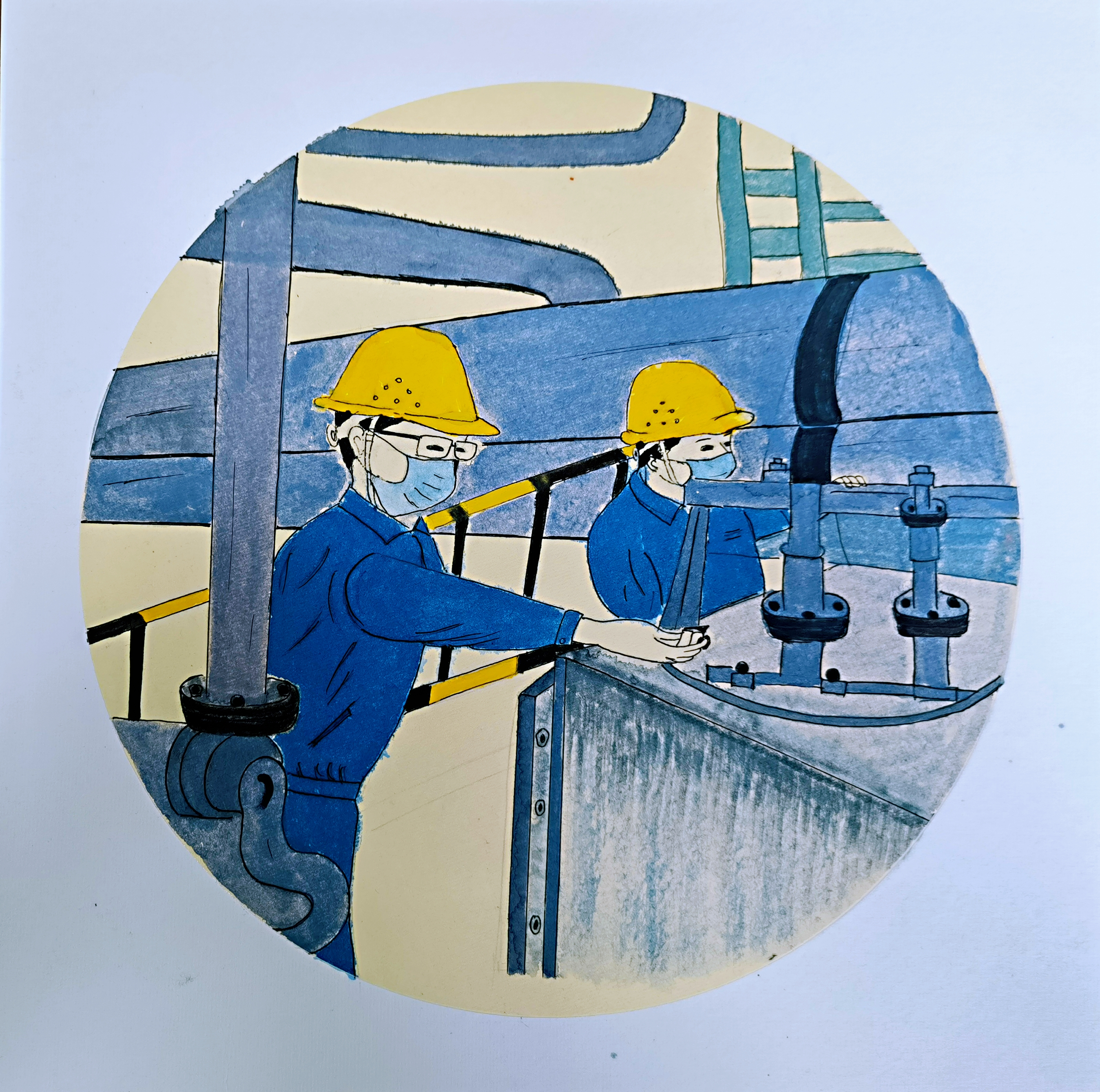 手繪,節日中軋鋼人的“三原色” 手繪,節日中軋鋼人的“三原色”